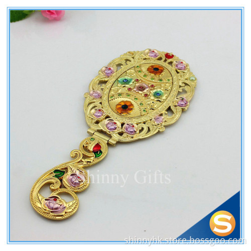 Fashion luxury vintage flower makeup mirror vanity mirror magic mirror handle mirror